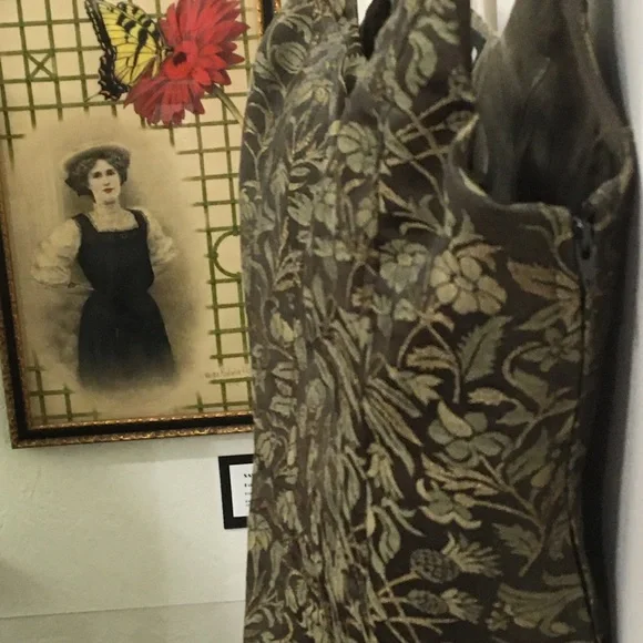 Ralph Lauren black label bustier in olive pattern silk - Picture 4 of 8